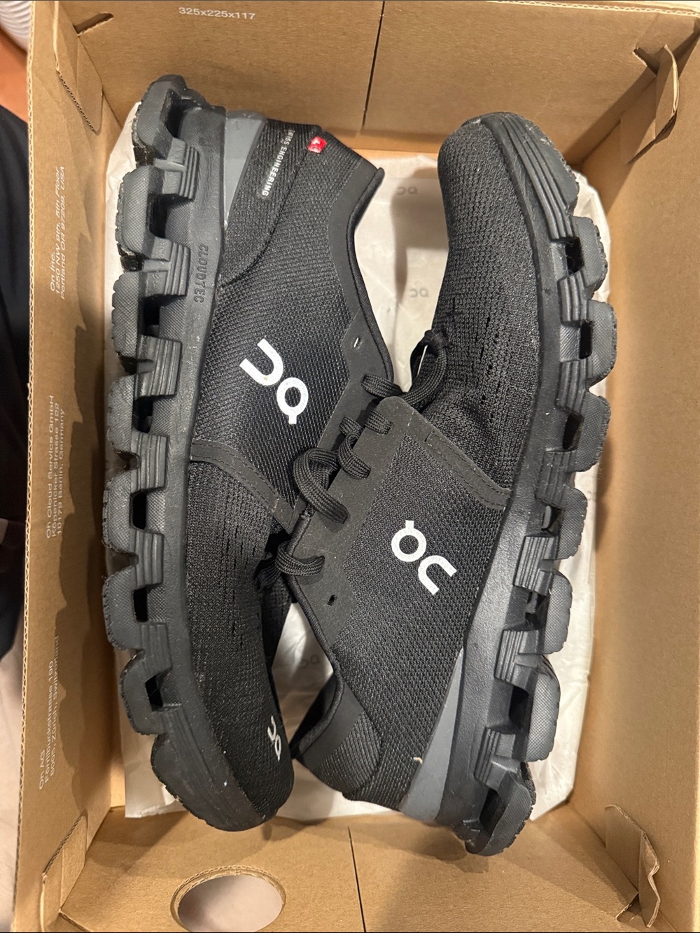 On Running Black Men's Cloud Sneakers with White Logo